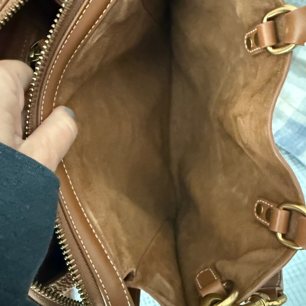 Quince Tan Leather Satchel - Picture 5 of 8